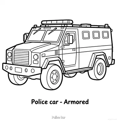 美国警车 47简笔画 素描 涂鸦 - 免费可打印国外警车 下载PDF – 免费可打印简笔画涂色画