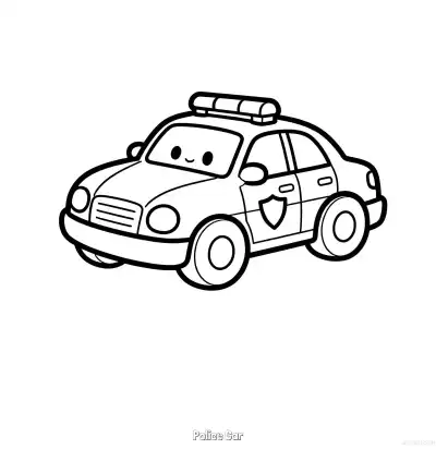 美国警车 48简笔画 素描 涂鸦 - 免费可打印国外警车 下载PDF – 免费可打印简笔画涂色画