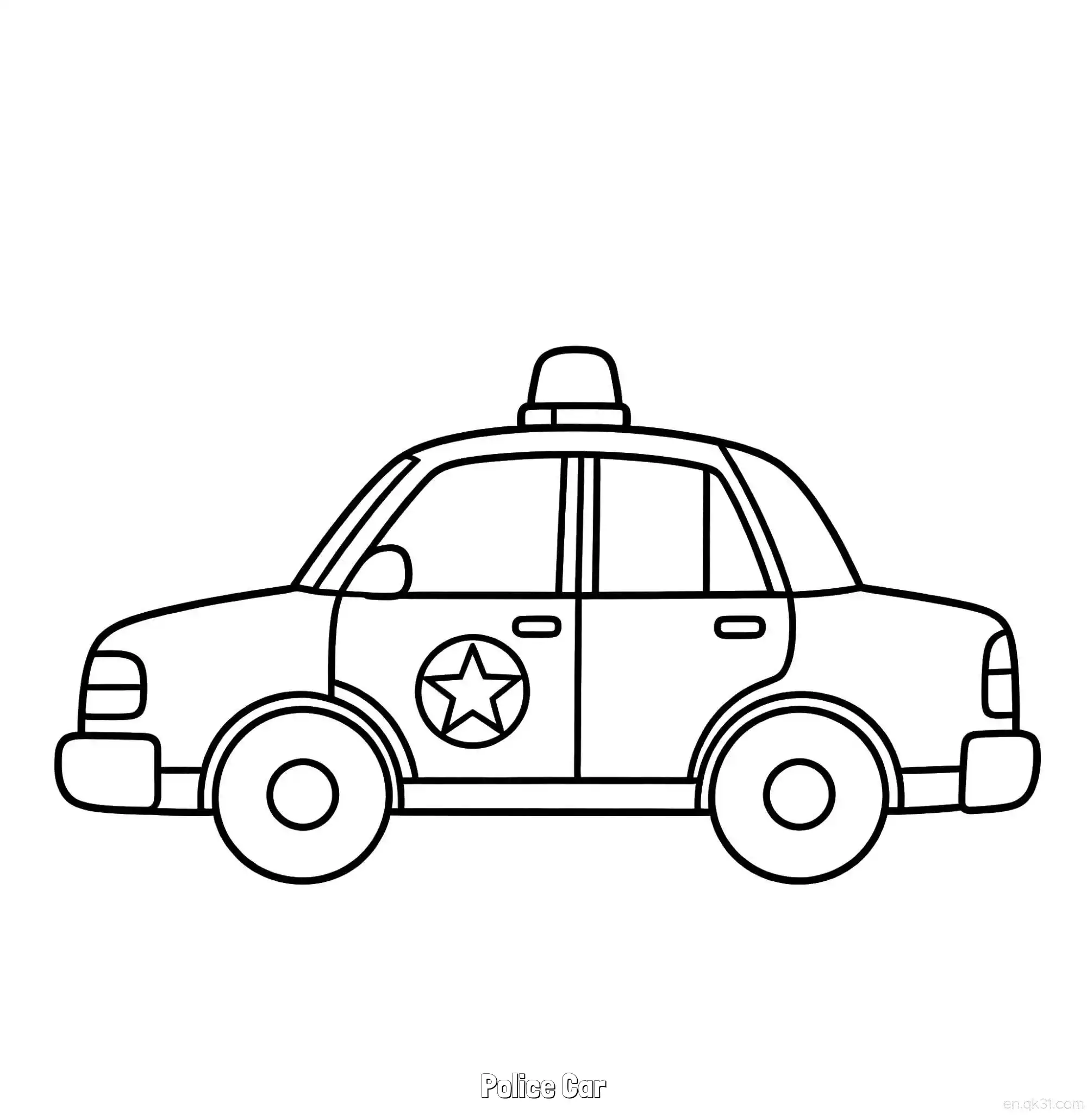 免费 美国警车 50简笔画 素描 涂鸦 - 免费可打印国外警车 下载PDF 简笔画涂色页