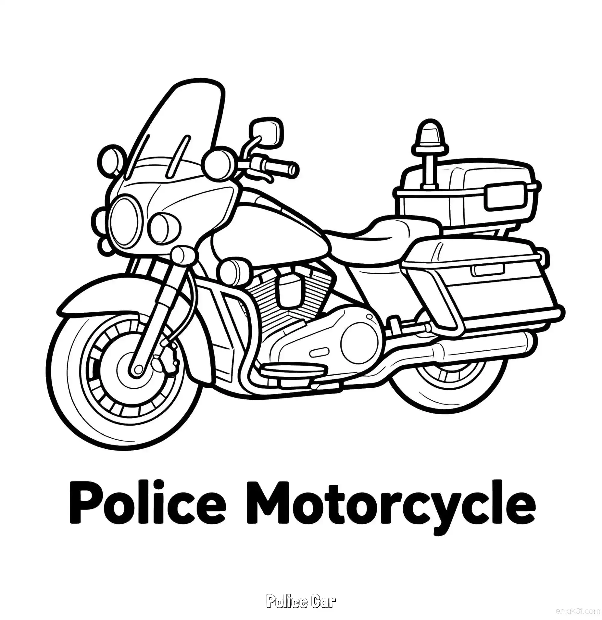 免费 美国警车 51简笔画 素描 涂鸦 - 免费可打印国外警车 下载PDF 简笔画涂色页