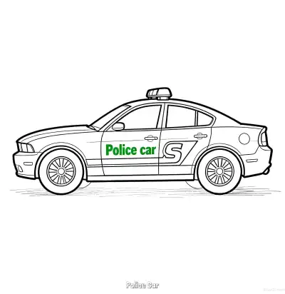 美国警车 53简笔画 素描 涂鸦 - 免费可打印国外警车 下载PDF – 免费可打印简笔画涂色画