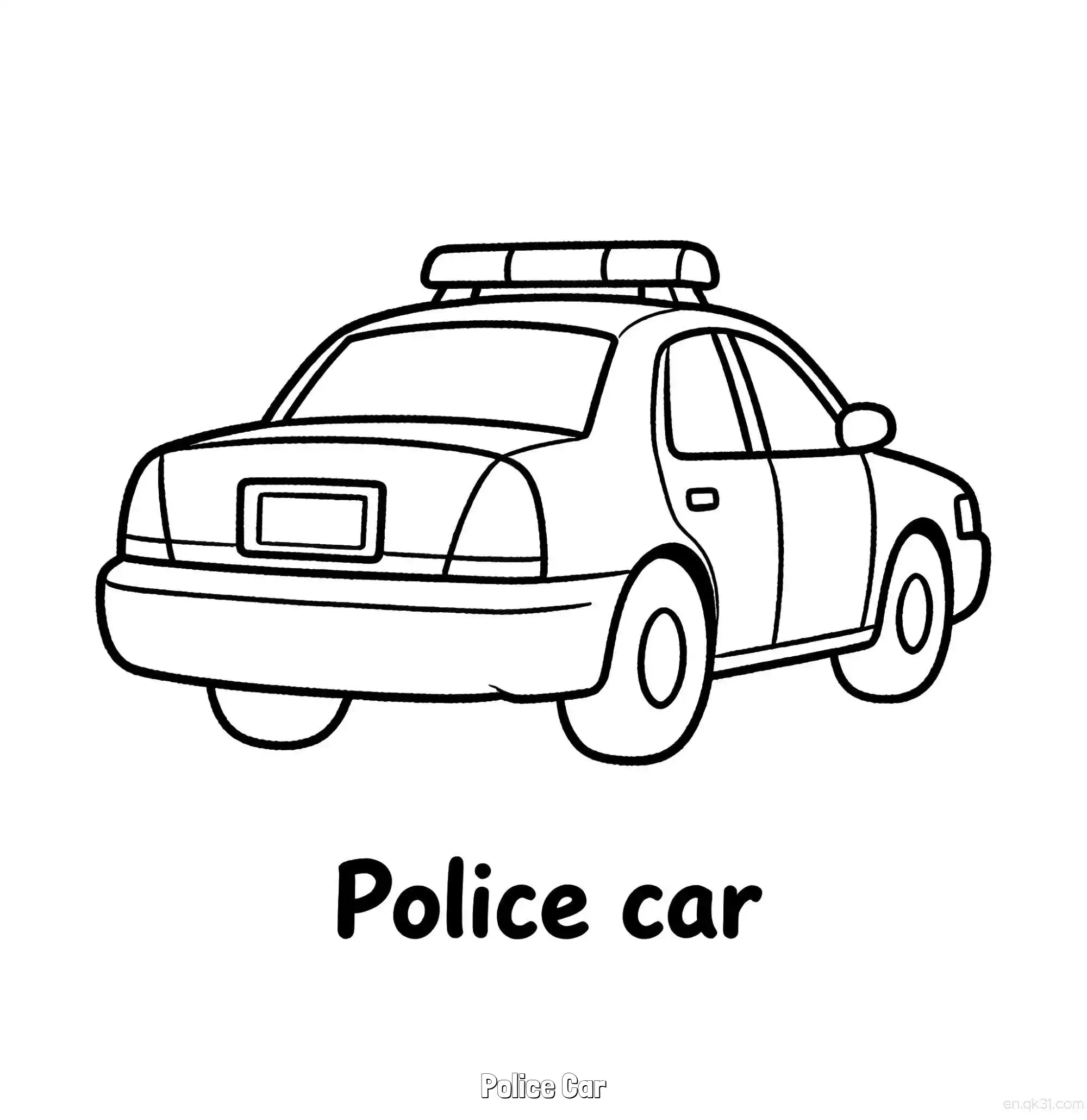 免费 美国警车 7简笔画 素描 涂鸦 - 免费可打印国外警车 下载PDF 简笔画涂色页