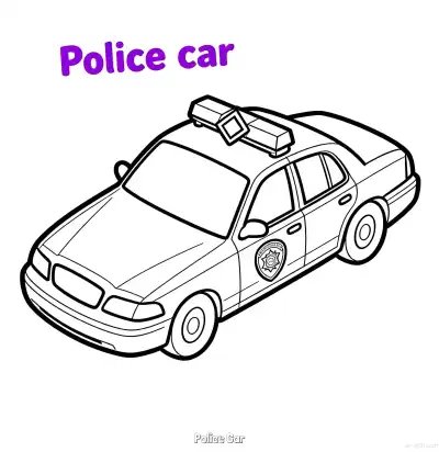 美国警车 9简笔画 素描 涂鸦 - 免费可打印国外警车 下载PDF – 免费可打印简笔画涂色画
