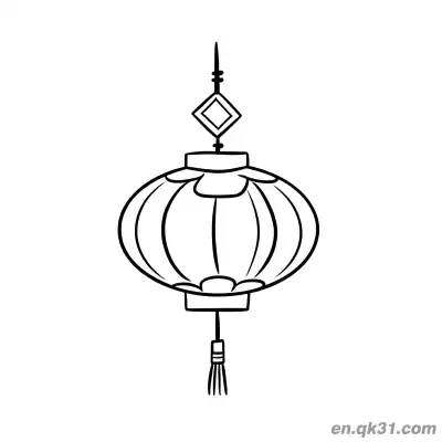 中国新年涂色页：灯笼和钻石装饰 – 免费可打印简笔画涂色画