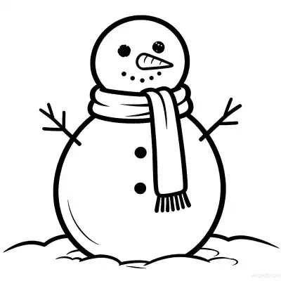 雪人 5简笔画 素描 涂鸦 - 免费可打印圣诞节 下载PDF – 免费可打印简笔画涂色画