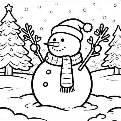雪人 7简笔画 素描 涂鸦 - 免费可打印圣诞节 下载PDF – 免费可打印简笔画涂色画