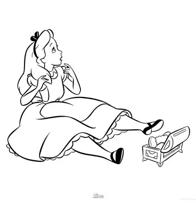 爱丽丝 简笔画 素描 涂鸦 - 免费可打印爱丽丝梦游仙境 下载PDF – 免费可打印简笔画涂色画