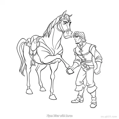 弗林·莱德与马克西姆斯握手简笔画涂色页 – 免费可打印简笔画涂色画