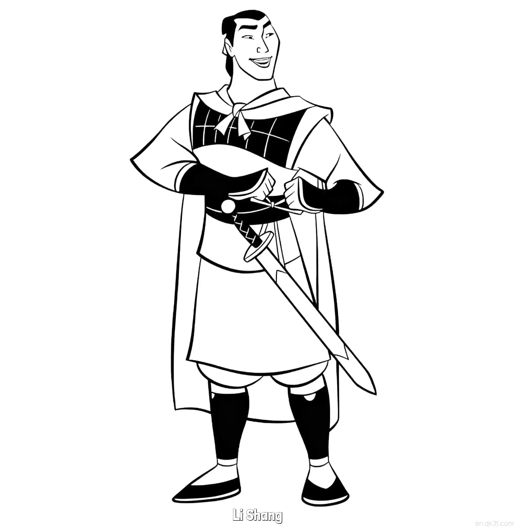免费 李翔 1简笔画 素描 涂鸦 - 免费可打印花木兰 下载PDF 简笔画涂色页