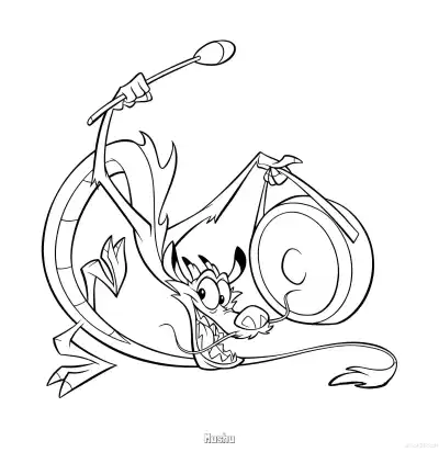 木须龙 1简笔画 素描 涂鸦 - 免费可打印花木兰 下载PDF – 免费可打印简笔画涂色画
