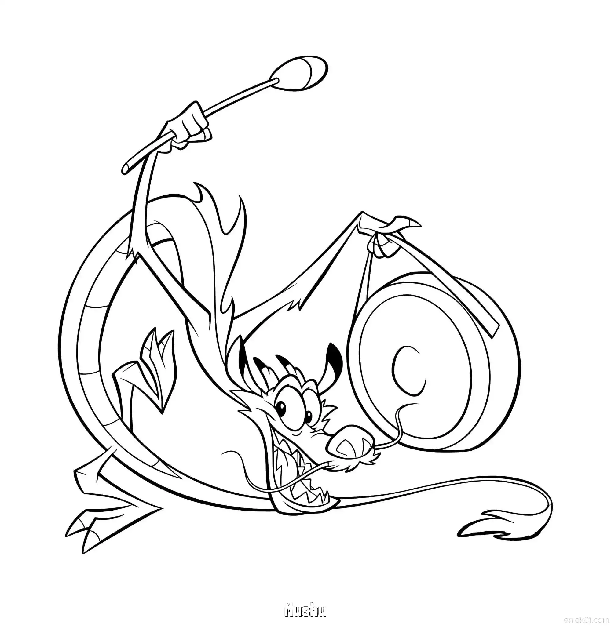 免费 木须龙 1简笔画 素描 涂鸦 - 免费可打印花木兰 下载PDF 简笔画涂色页