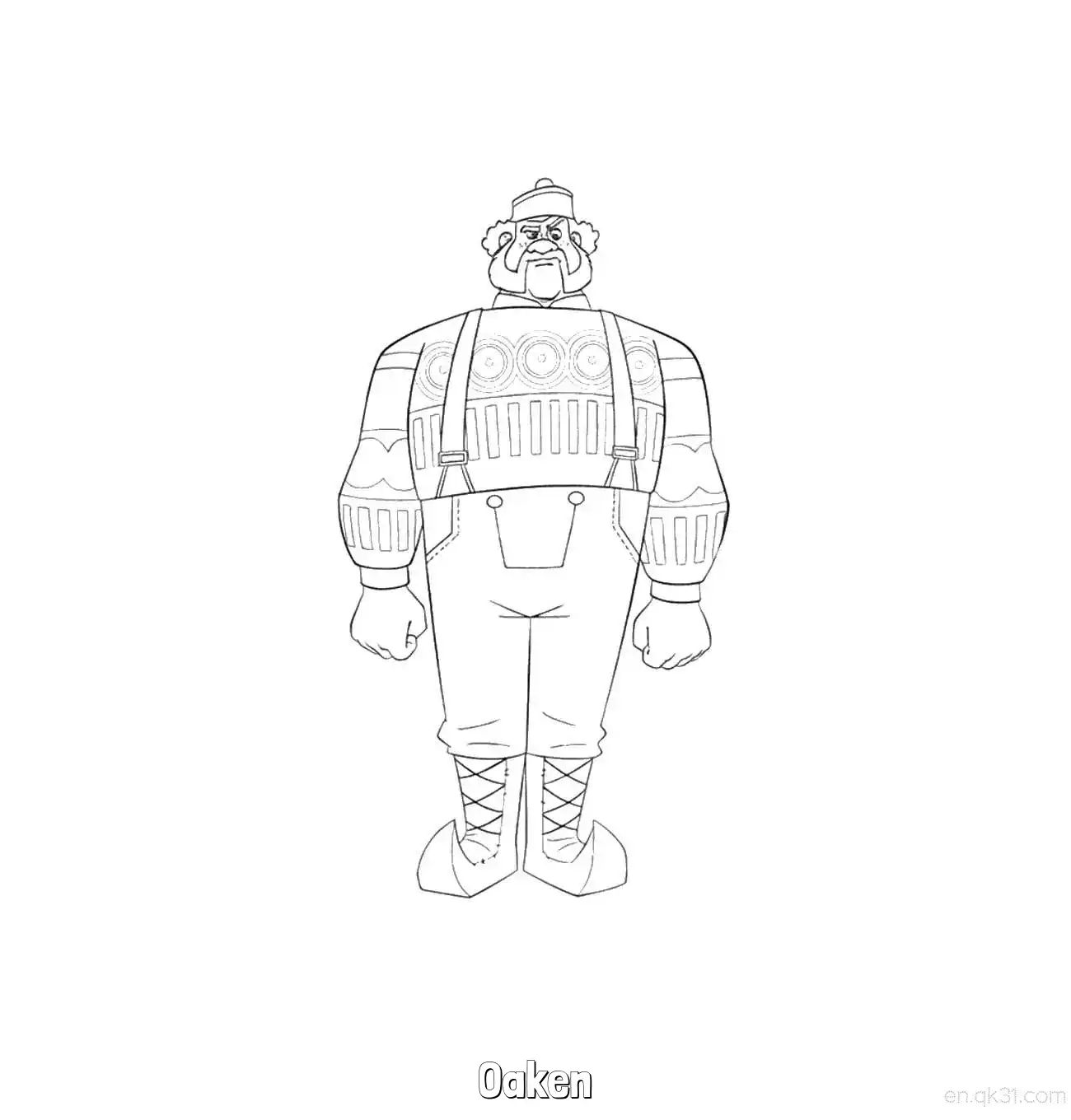 免费 奥肯老板传统毛衣涂色页 简笔画涂色页