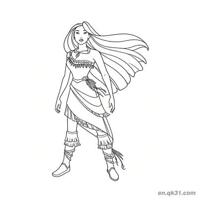 宝嘉康蒂静立姿态 – 免费可打印简笔画涂色画