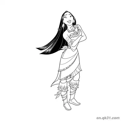 宝嘉康蒂部落勇士造型 – 免费可打印简笔画涂色画