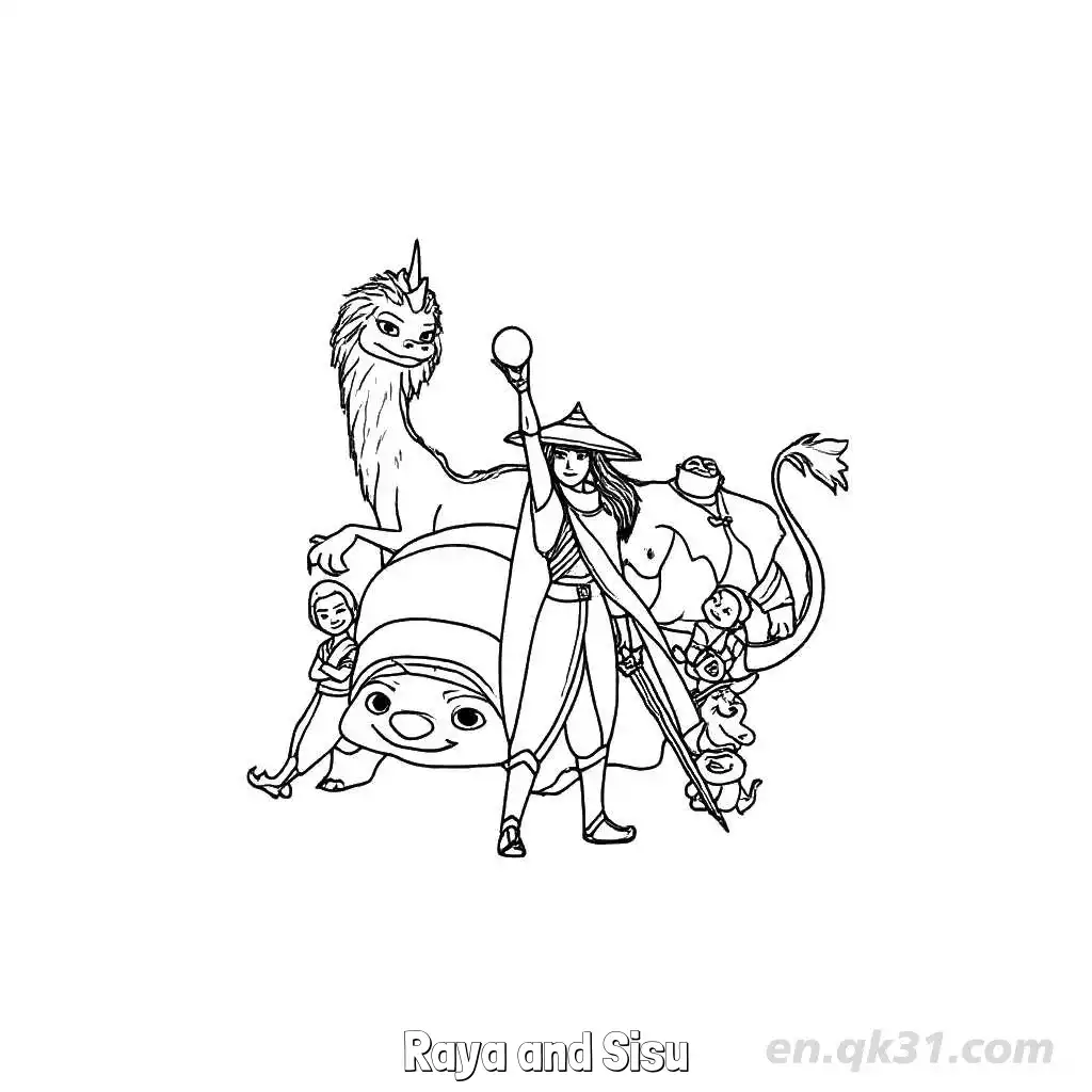 免费 拉雅和希苏 9简笔画 素描 涂鸦 - 免费可打印迪士尼 寻龙传说 下载PDF 简笔画涂色页
