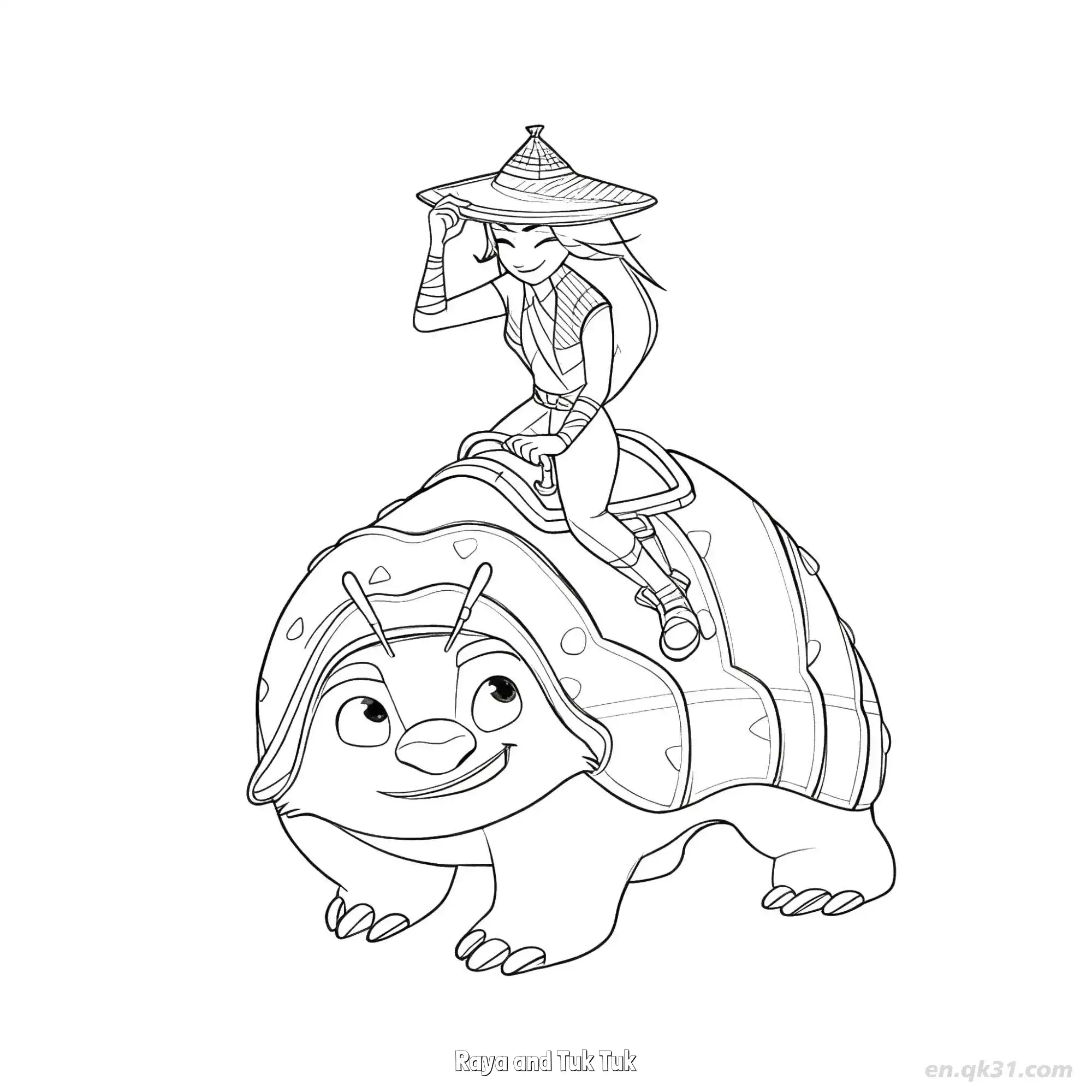 免费 拉雅和突突 1简笔画 素描 涂鸦 - 免费可打印迪士尼 寻龙传说 下载PDF 简笔画涂色页