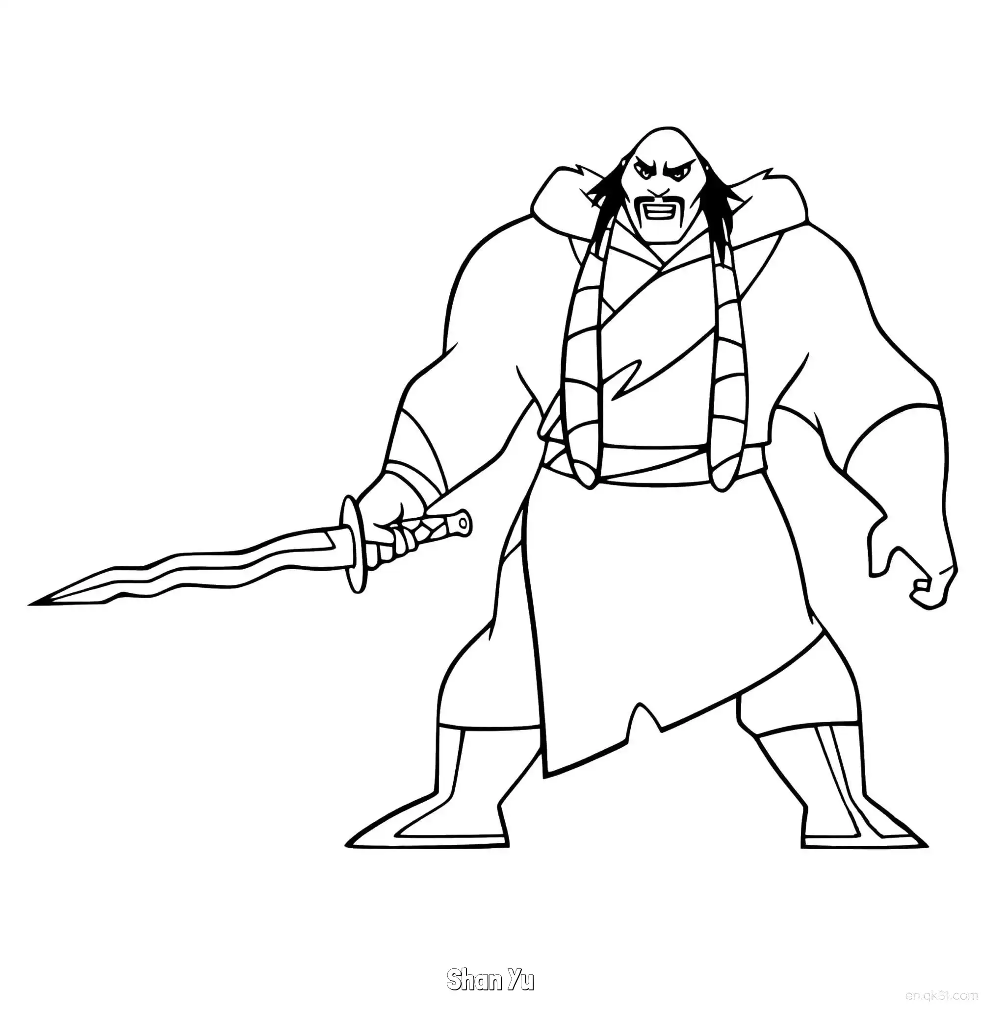 免费 单于 简笔画 素描 涂鸦 - 免费可打印花木兰 下载PDF 简笔画涂色页