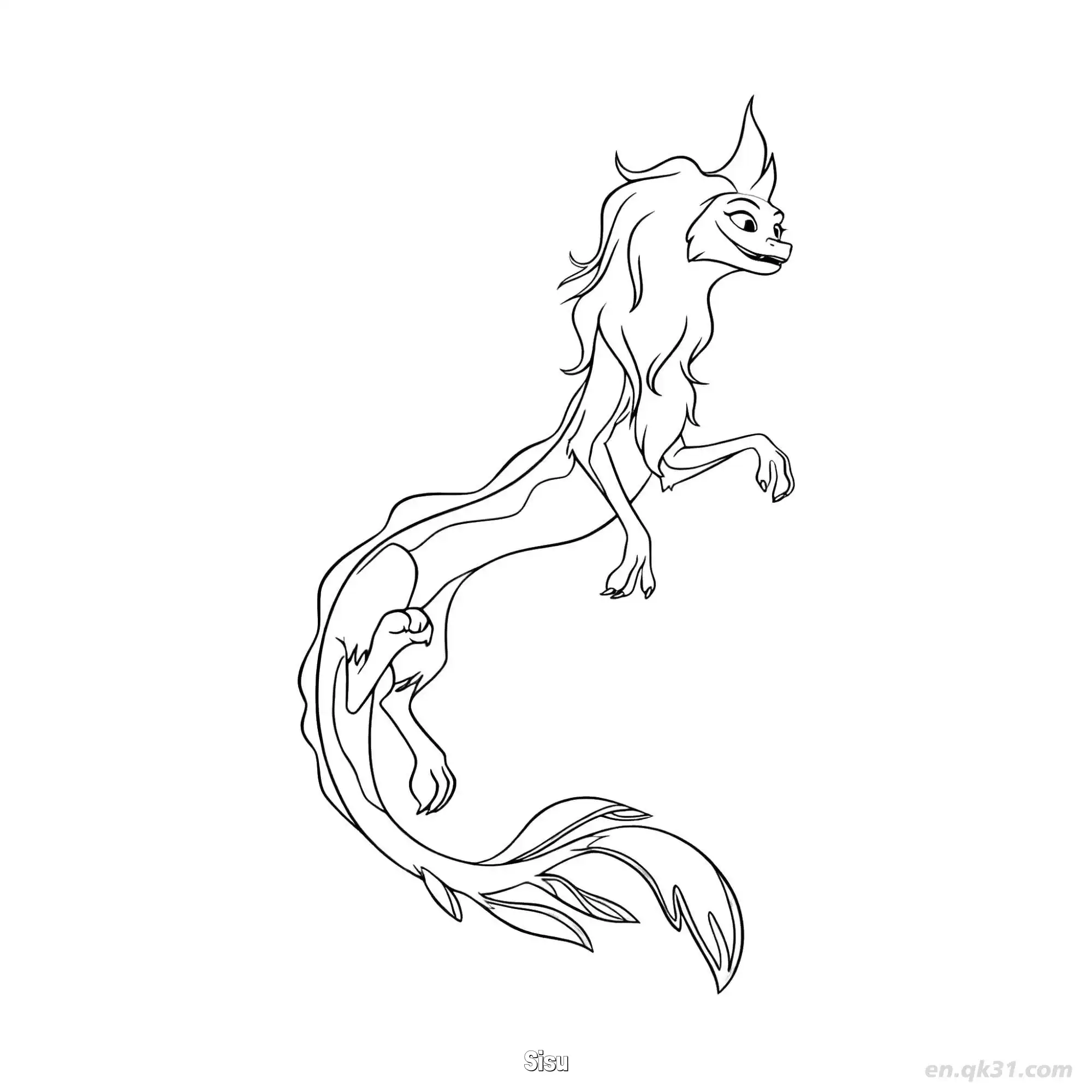 免费 希苏 3简笔画 素描 涂鸦 - 免费可打印迪士尼 寻龙传说 下载PDF 简笔画涂色页