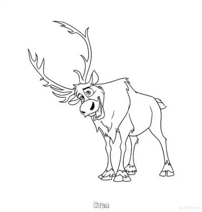 驯鹿斯特大脸特写涂色页 – 免费可打印简笔画涂色画