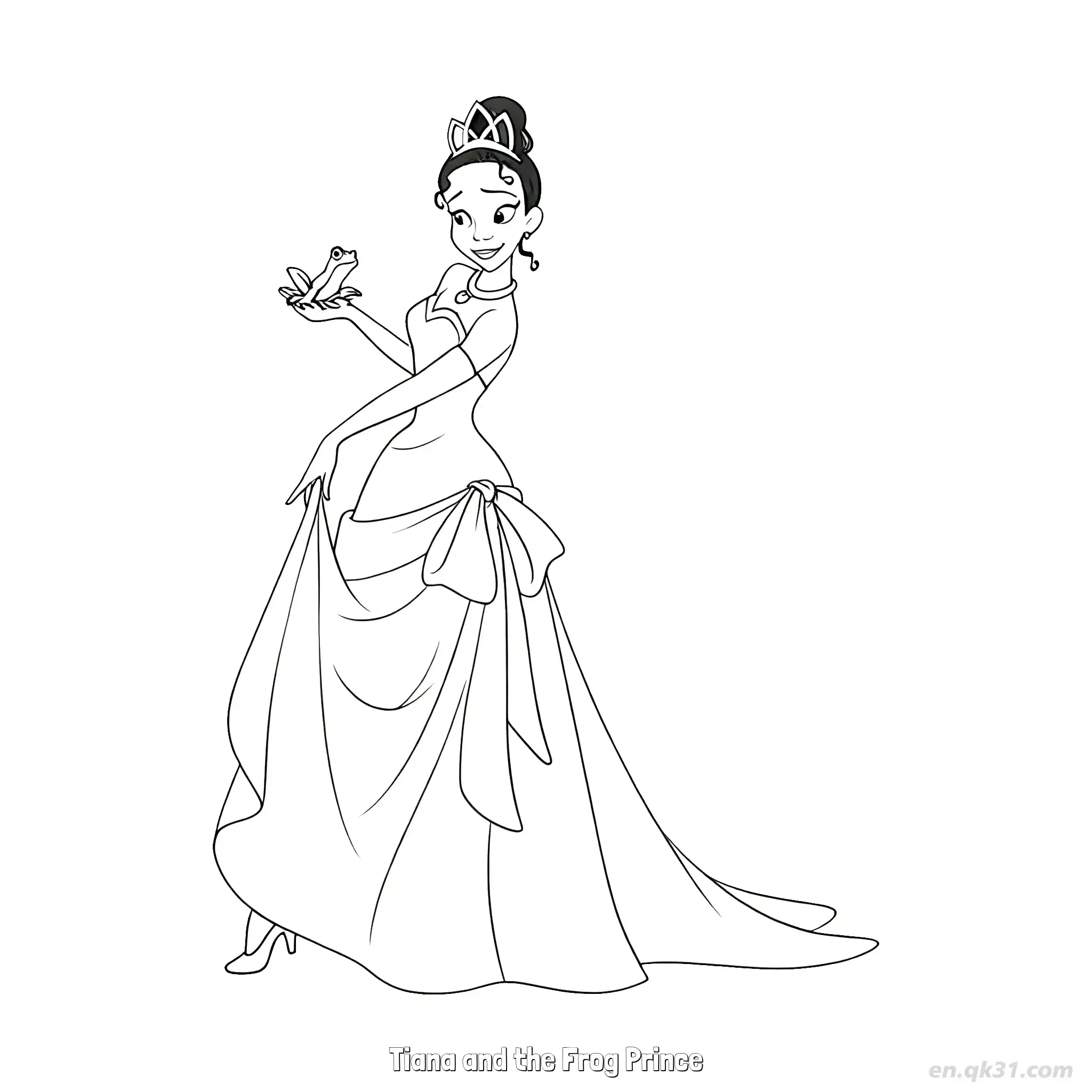 免费 蒂安娜和青蛙王子 3简笔画 素描 涂鸦 - 免费可打印迪士尼 公主和青蛙 下载PDF 简笔画涂色页
