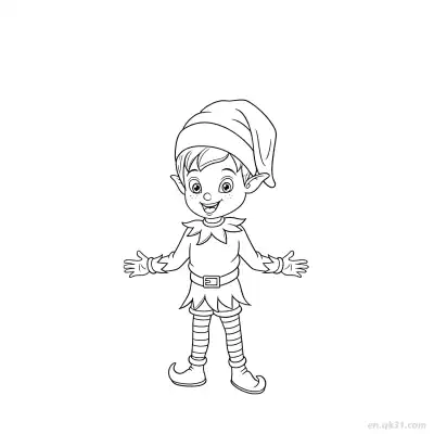 大笑的精灵涂色页 – 免费可打印简笔画涂色画