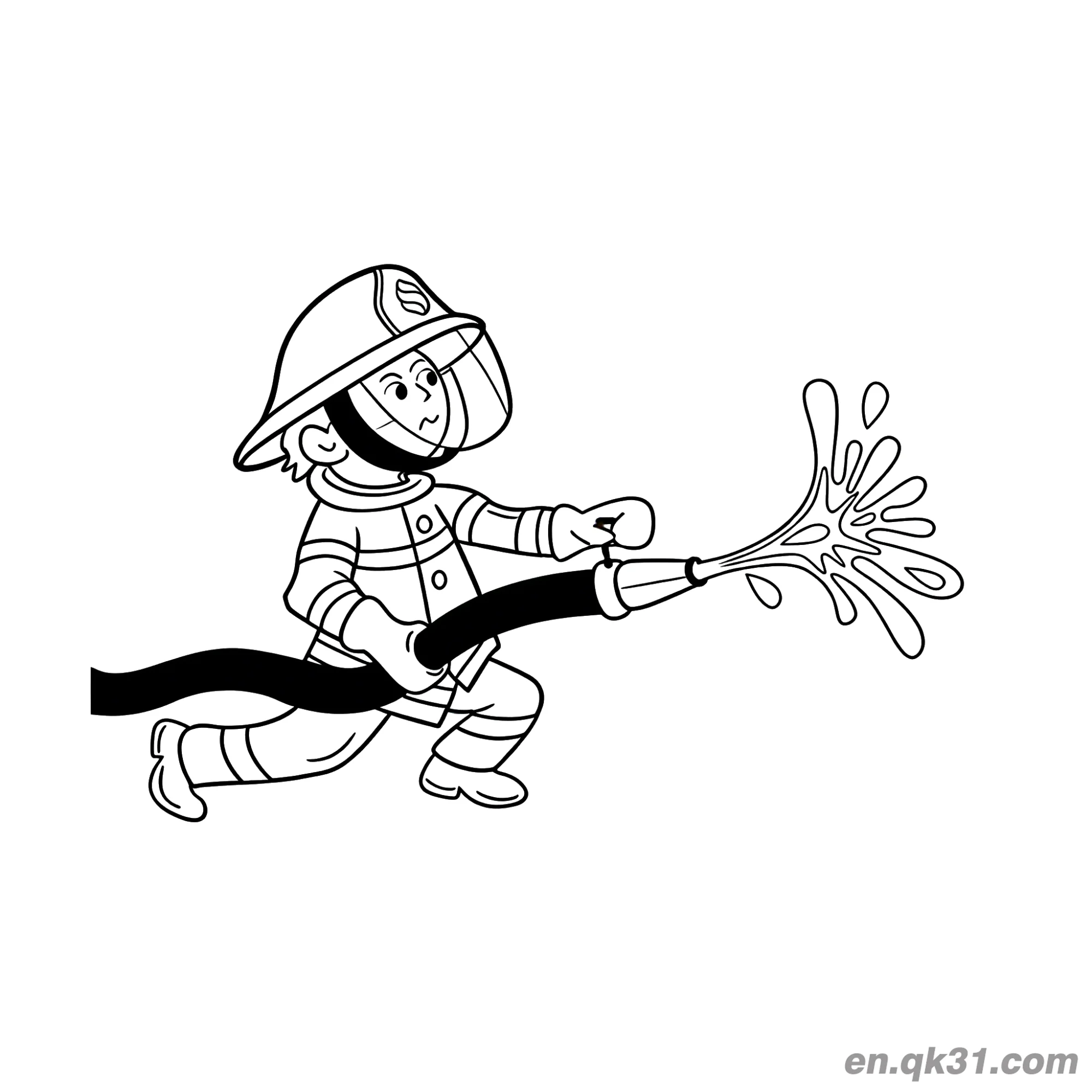 免费 消防站线稿涂色图 简笔画涂色页