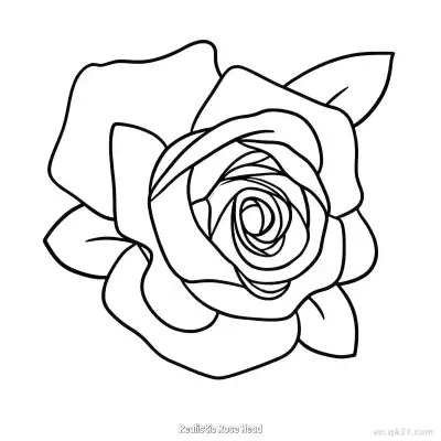 写实玫瑰花头 2简笔画 素描 涂鸦 - 免费可打印 玫瑰花简笔画 下载PDF – 免费可打印简笔画涂色画