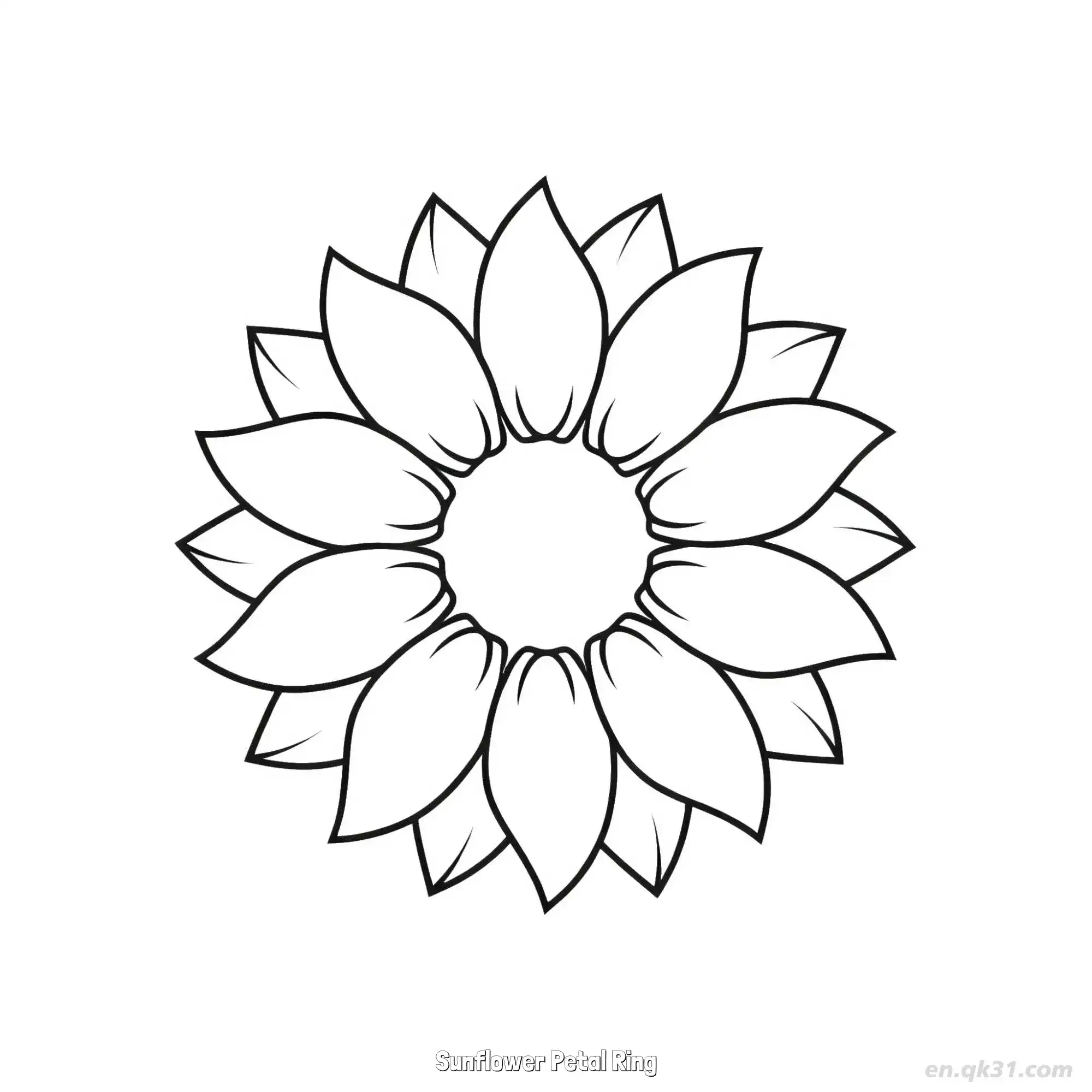 免费 花瓣环向日葵 简笔画 素描 涂鸦 - 免费可打印 向日葵简笔画 下载PDF 简笔画涂色页