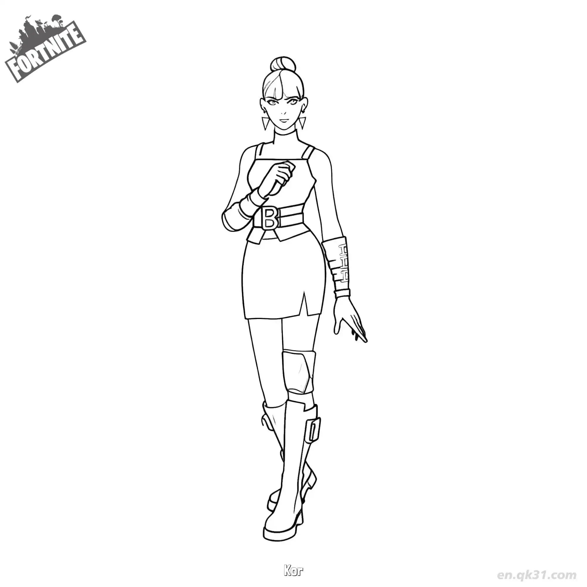 免费 科尔 简笔画 素描 涂鸦 - 免费可打印堡垒之夜 下载PDF 简笔画涂色页