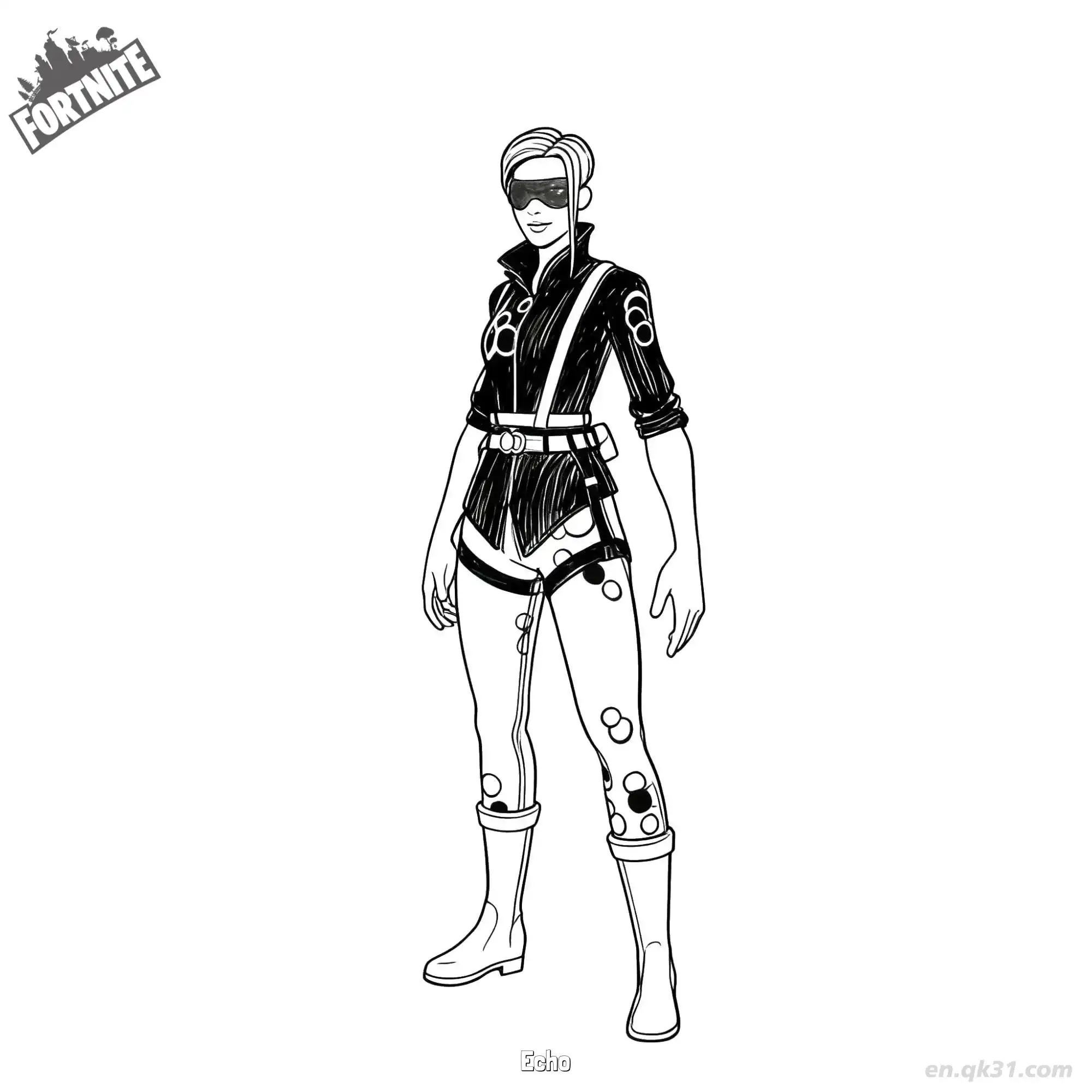 免费 回音 简笔画 素描 涂鸦 - 免费可打印堡垒之夜 下载PDF 简笔画涂色页