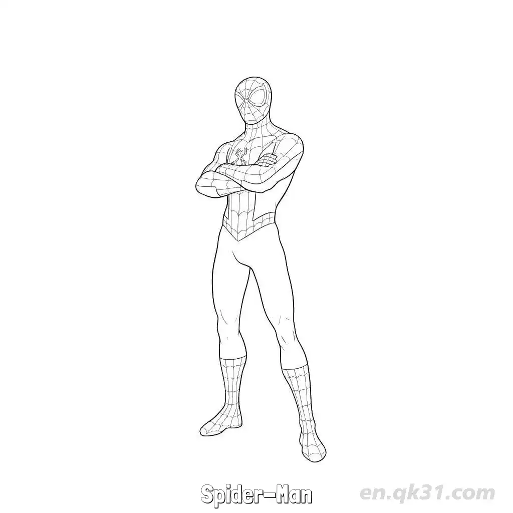 免费 蜘蛛侠 简笔画 素描 涂鸦 - 免费可打印堡垒之夜 漫威系列 下载PDF 简笔画涂色页