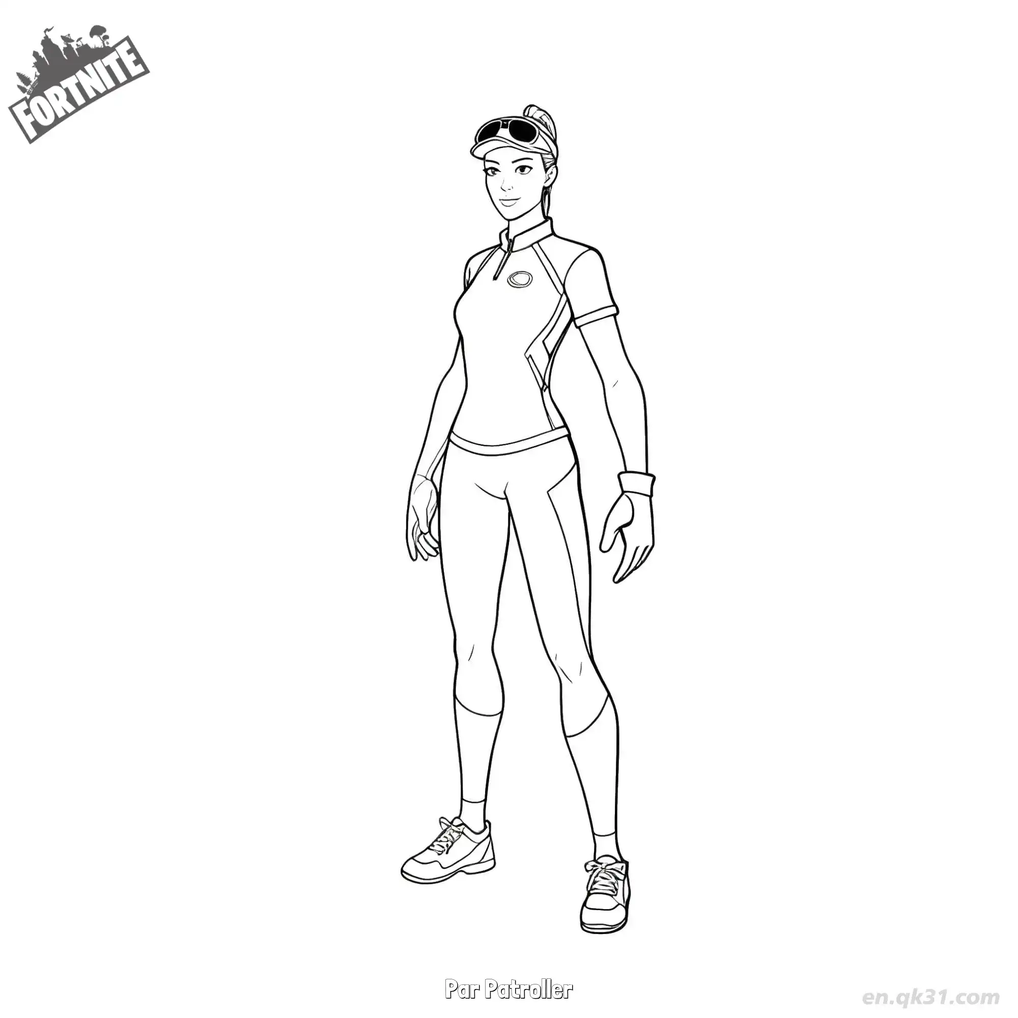 免费 高尔夫巡逻员 简笔画 素描 涂鸦 - 免费可打印堡垒之夜 下载PDF 简笔画涂色页