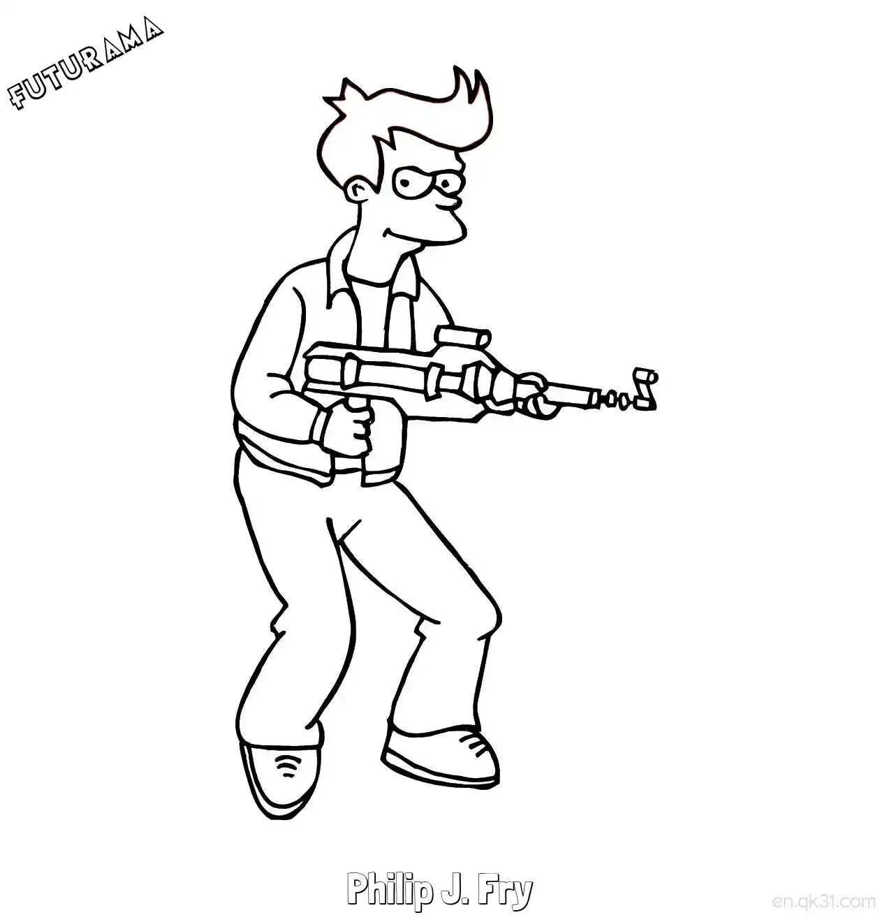 免费 菲利普·J·弗莱 8简笔画 素描 涂鸦 - 免费可打印飞出个未来 下载PDF 简笔画涂色页