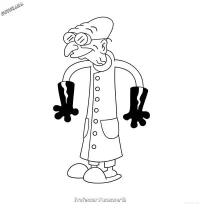 法恩斯沃斯教授 2简笔画 素描 涂鸦 - 免费可打印飞出个未来 下载PDF – 免费可打印简笔画涂色画