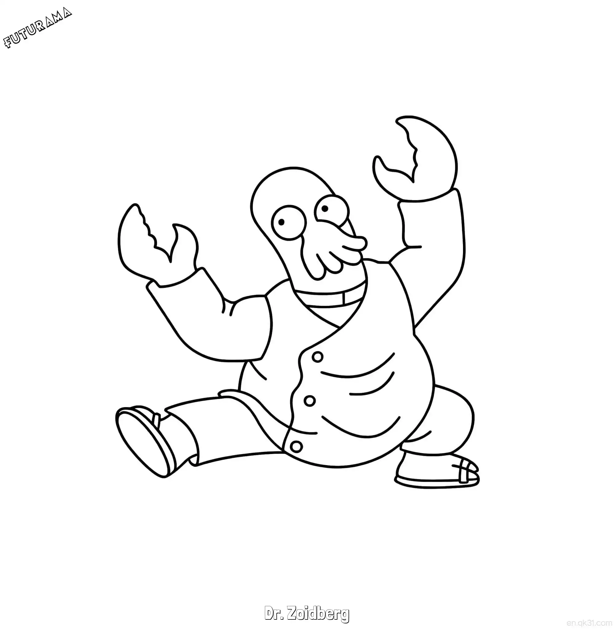 免费 佐伊德伯格博士 2简笔画 素描 涂鸦 - 免费可打印飞出个未来 下载PDF 简笔画涂色页