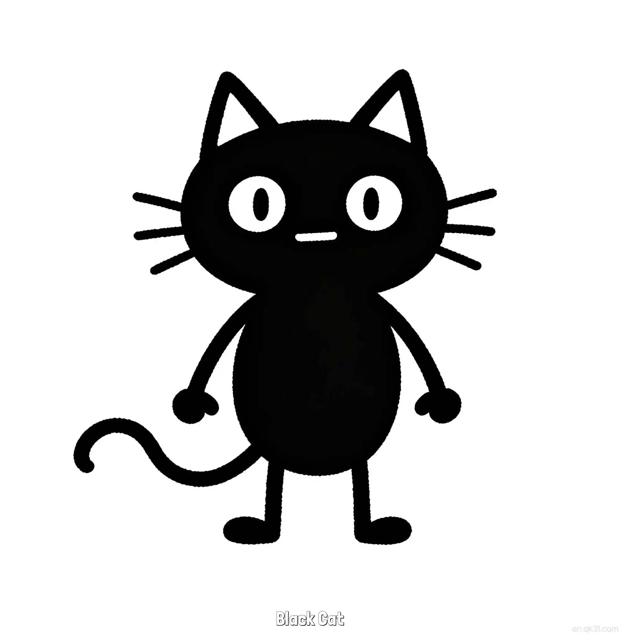 免费 黑猫 3简笔画 素描 涂鸦 - 免费可打印万圣节 下载PDF 简笔画涂色页