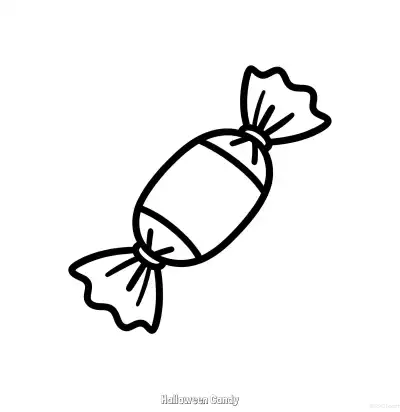 万圣节糖果 2简笔画 素描 涂鸦 - 免费可打印万圣节 下载PDF – 免费可打印简笔画涂色画