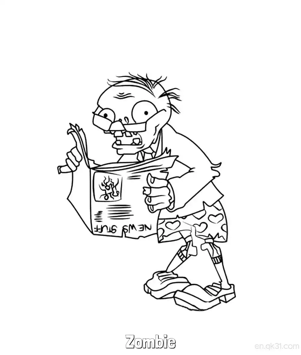 免费 僵尸 4简笔画 素描 涂鸦 - 免费可打印万圣节 下载PDF 简笔画涂色页