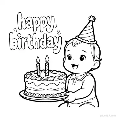 生日快乐 24简笔画 素描 涂鸦 - 免费可打印 生日简笔画 下载PDF – 免费可打印简笔画涂色画