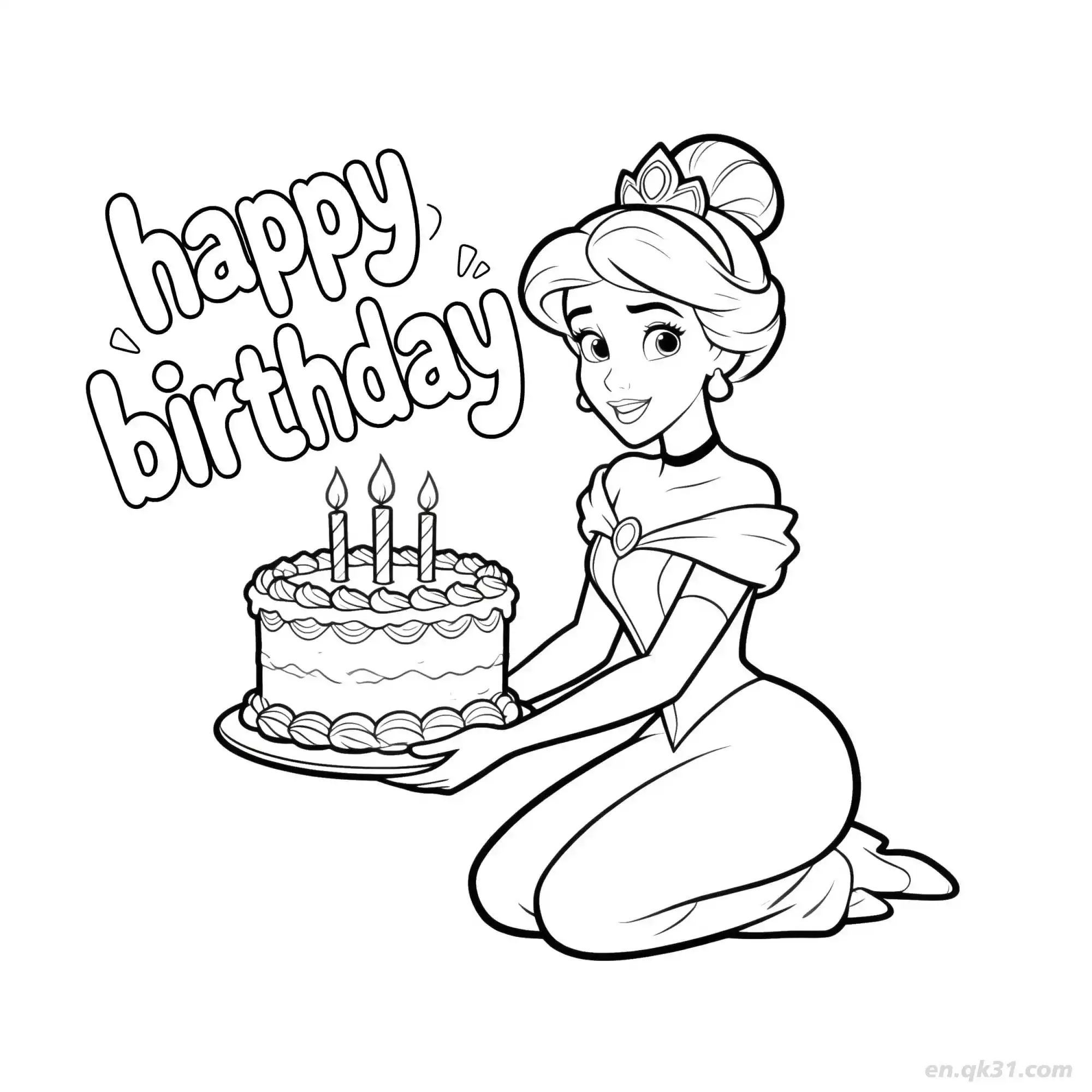 免费 生日快乐 39简笔画 素描 涂鸦 - 免费可打印 生日简笔画 下载PDF 简笔画涂色页