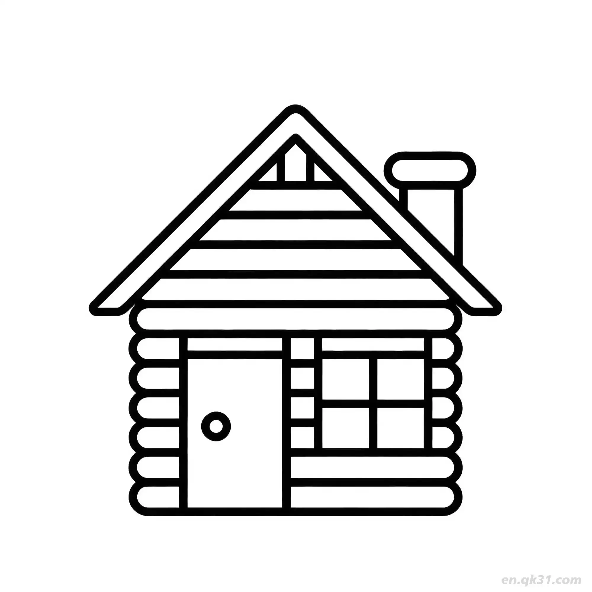 免费 木屋 2简笔画 素描 涂鸦 - 免费可打印 房子简笔画 下载PDF 简笔画涂色页