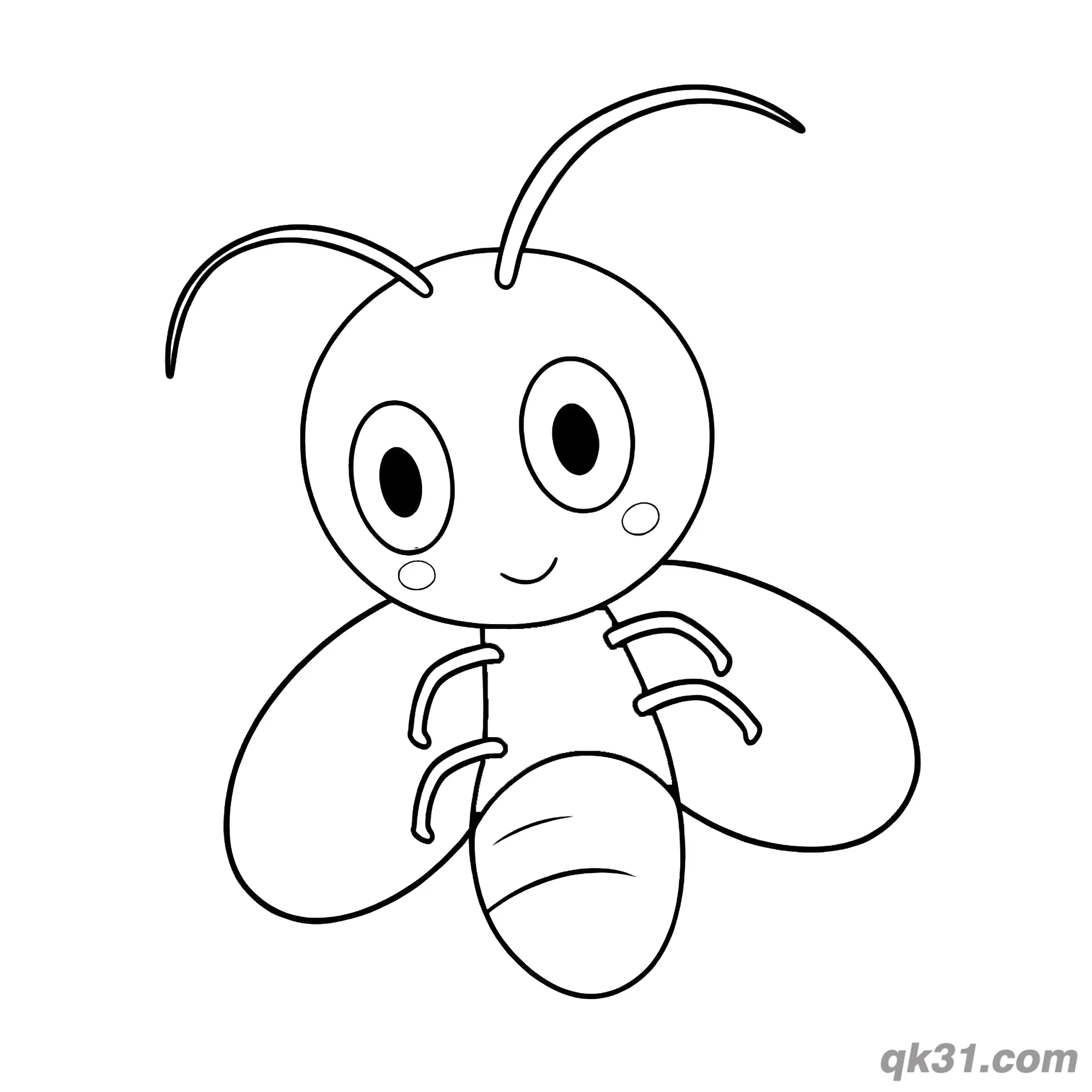 免费 极简幼龄萤火虫简笔画涂色页 简笔画涂色页