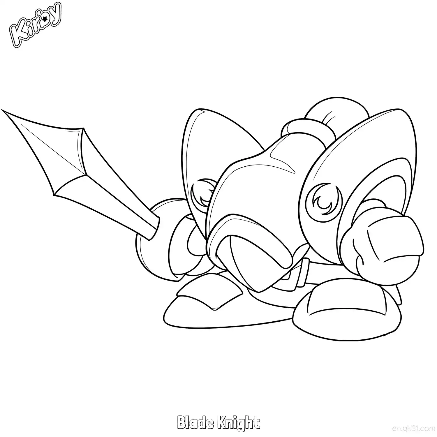 免费 刀锋骑士 简笔画 素描 涂鸦 - 免费可打印星之卡比 下载PDF 简笔画涂色页
