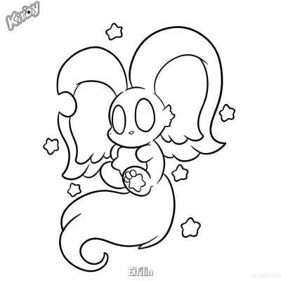 艾菲灵 6简笔画 素描 涂鸦 - 免费可打印星之卡比 下载PDF – 免费可打印简笔画涂色画