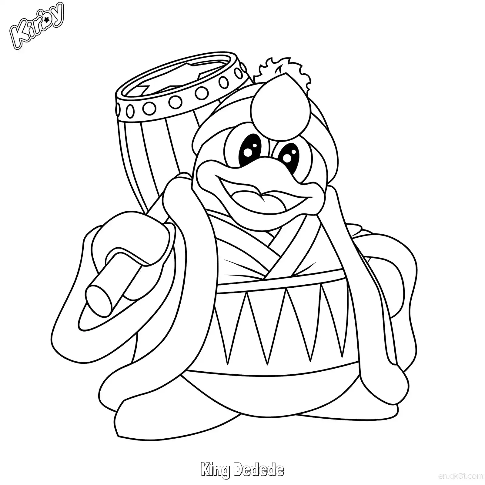 免费 帝帝帝大王 11简笔画 素描 涂鸦 - 免费可打印星之卡比 下载PDF 简笔画涂色页