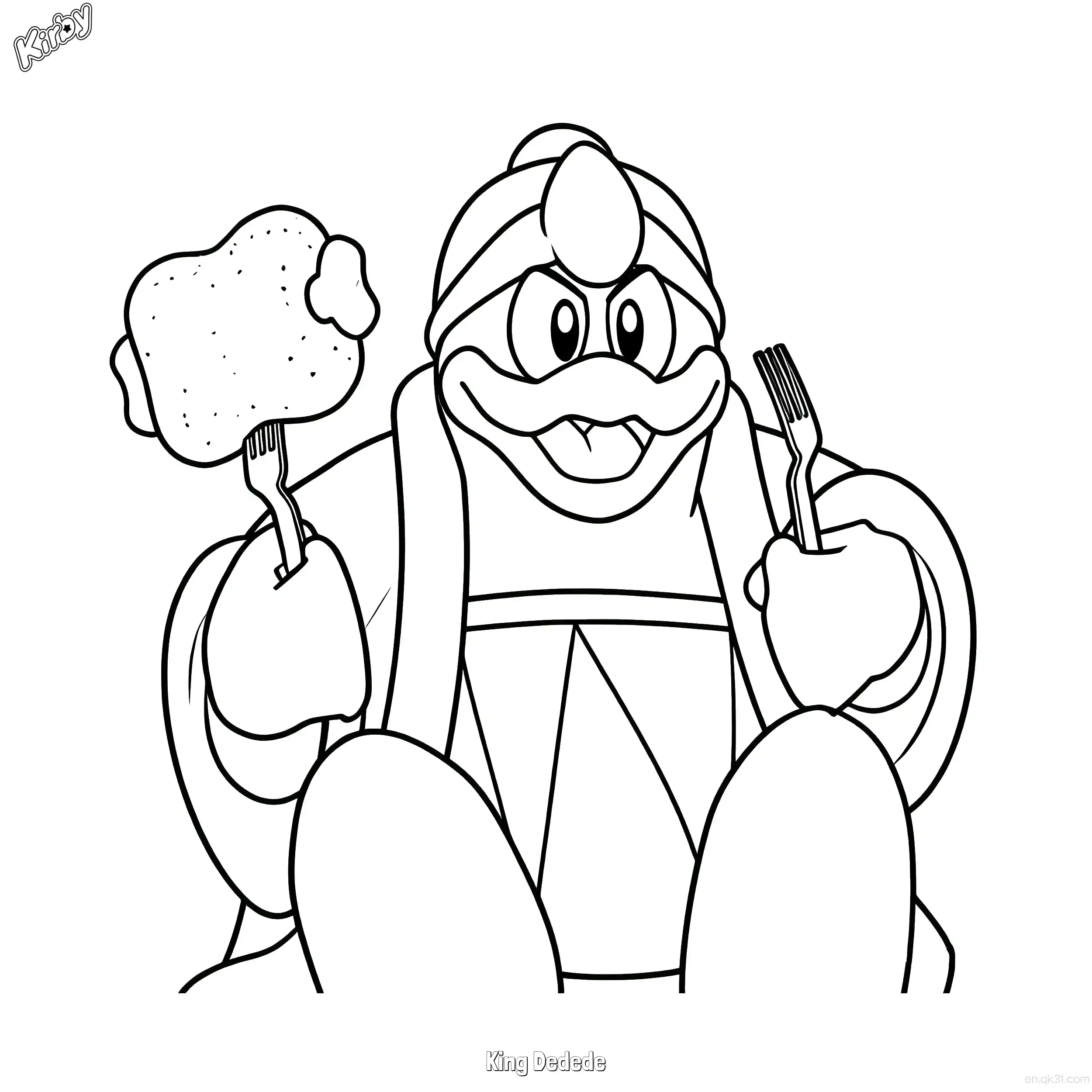 免费 帝帝帝大王 7简笔画 素描 涂鸦 - 免费可打印星之卡比 下载PDF 简笔画涂色页