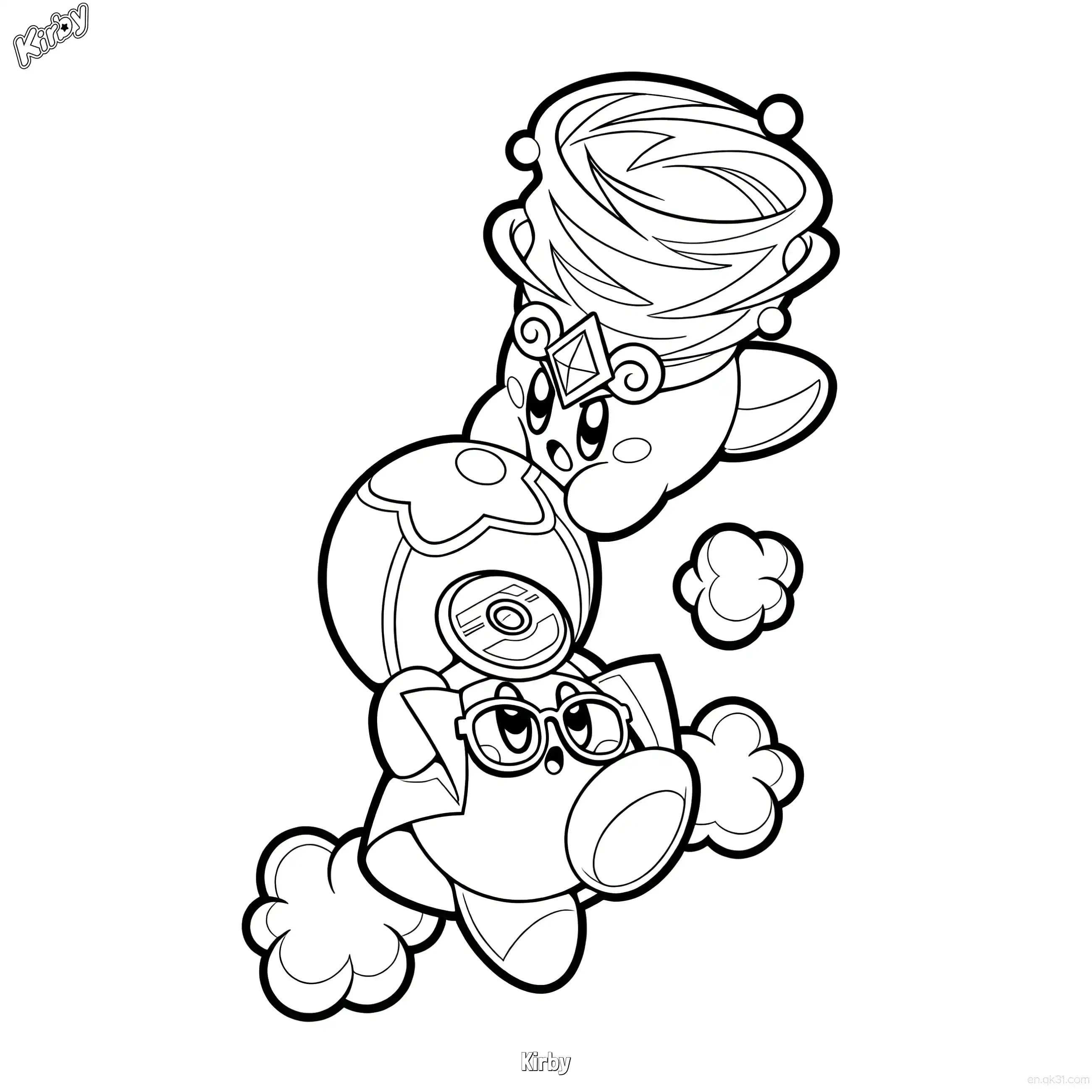 免费 卡比 简笔画 素描 涂鸦 - 免费可打印星之卡比 下载PDF 简笔画涂色页