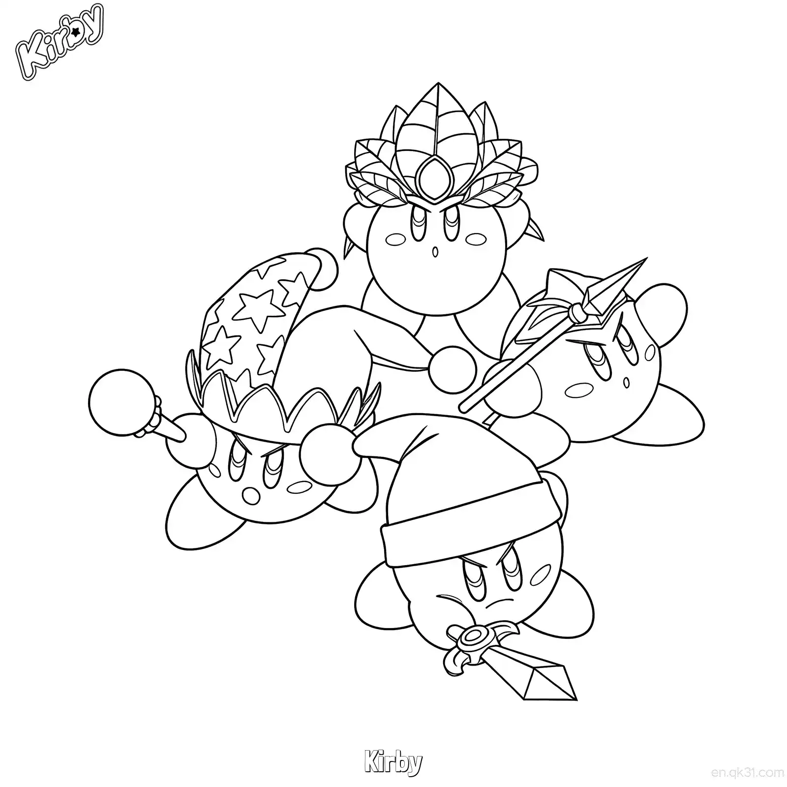 免费 卡比 45简笔画 素描 涂鸦 - 免费可打印星之卡比 下载PDF 简笔画涂色页