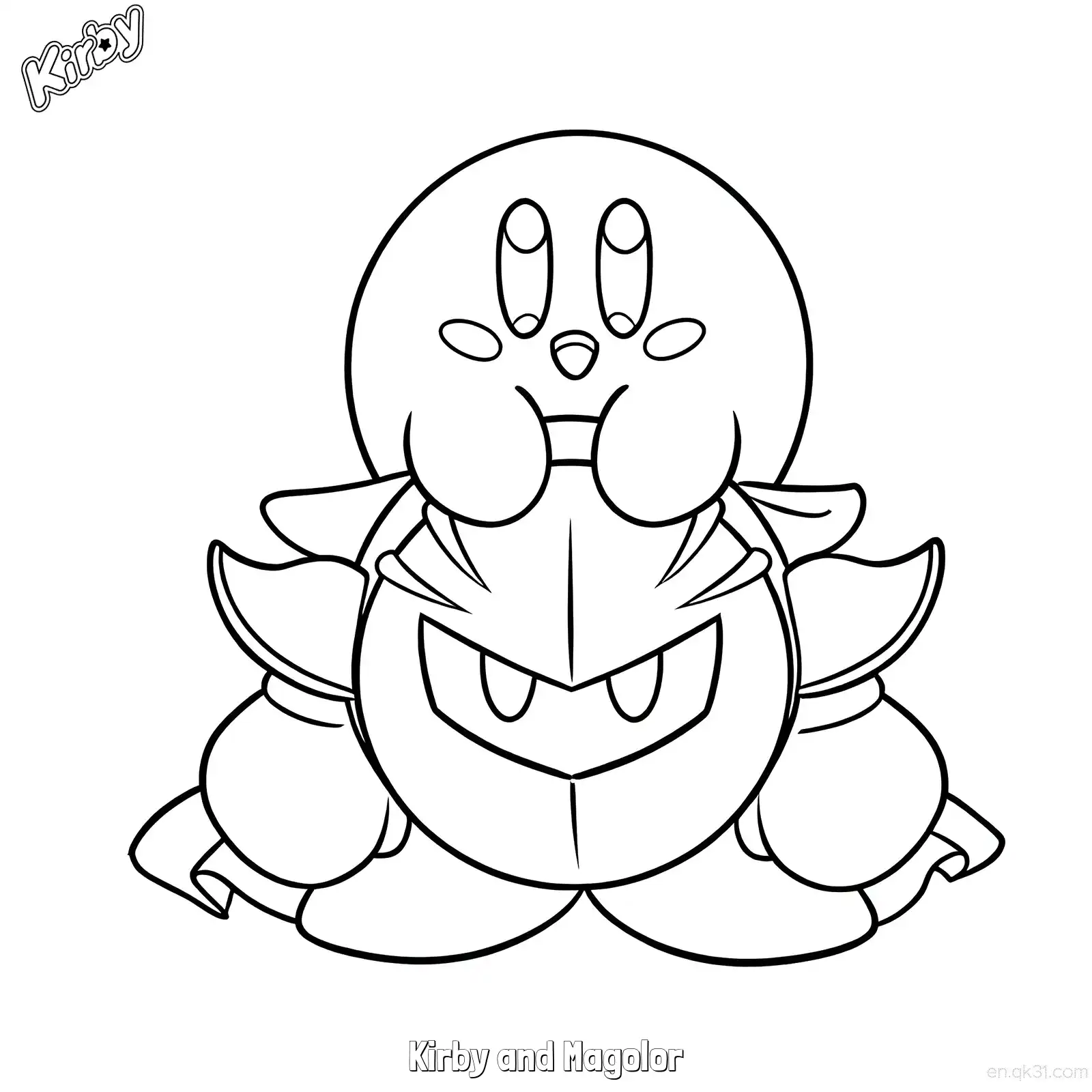 免费 卡比和魔法洛亚 2简笔画 素描 涂鸦 - 免费可打印星之卡比 下载PDF 简笔画涂色页