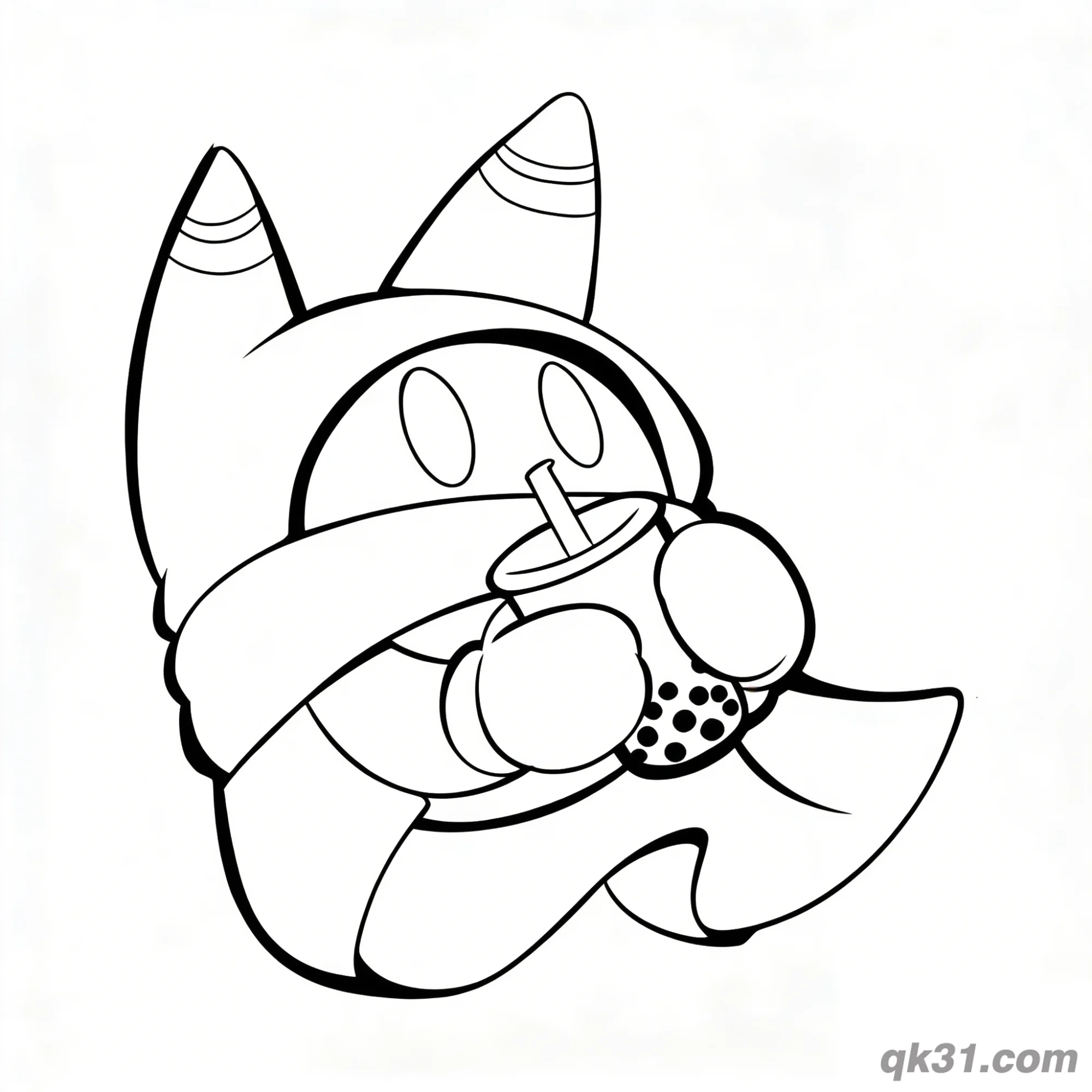 免费 魔法洛亚喝珍珠奶茶可爱涂色页 简笔画涂色页